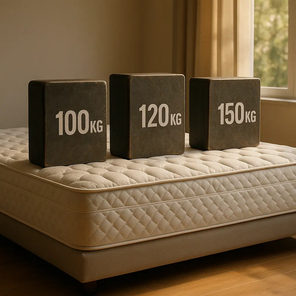 Colchão para 100 kg: densidade ideal e tipo de mola, blocos 100 kg 120 kg 150 kg sobre colchão