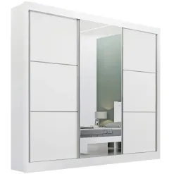 Guarda Roupa Cristal Casal 3 Portas 6 Gavetas D Doro Branco