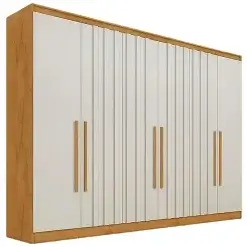 Guarda Roupa Oxford Casal 6 Portas 6 Gavetas Europa Peroba Off White