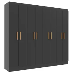 Guarda Roupa Paris Evidencia Casal 8 Portas Preto