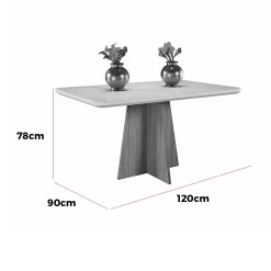 Mesa Viena 120x90cm Viero Medidas