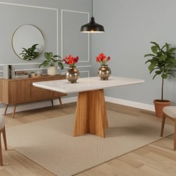 Mesa Viena 120x90cm Viero Mel Off White
