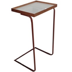 Mesa De Apoio Slim Com Vidro Rj Decor