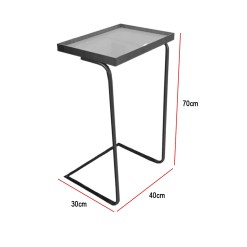 Mesa De Apoio Slim Com Vidro Rj Decor Medidas