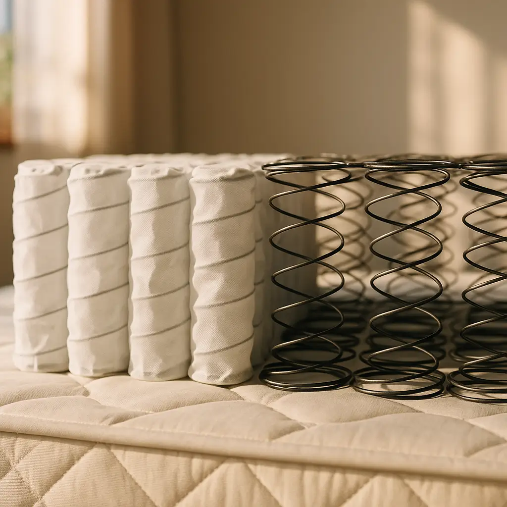 Mola ensacada ou bonnell: qual escolher e por que; comparativo com molas ensacadas e bonnell sobre colchão