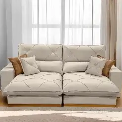 Sofa Aquiles Com Molas Ensacadas 4 Lugares Retratil E Reclinavel 250cm Tecido Veludo Zarat