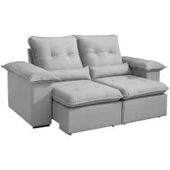 Sofa Arsenal 3 Lugares Em Linho Retratil E Reclinavel 200cm Aifos Cinza