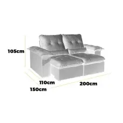 Sofa Arsenal 3 Lugares Em Linho Retratil E Reclinavel 200cm Aifos Medidas