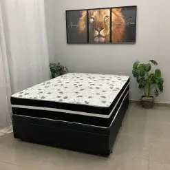 Base Bau Com Colchao Ortopedic Casal D33 Bio Flex 73x188x138cm Tecido Corino 40847