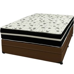 Base Bau Com Colchao Ortopedic Casal D33 Bio Flex 73x188x138cm Tecido Corino Marrom 44038