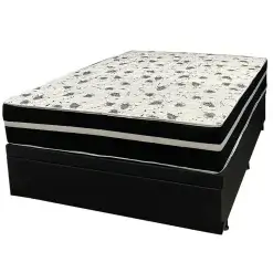 Base Bau Com Colchao Ortopedic Casal D33 Bio Flex 73x188x138cm Tecido Corino Preto 70945