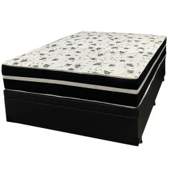 Base Bau Com Colchao Ortopedic Casal D33 Bio Flex 73x188x138cm Tecido Corino Preto 70945