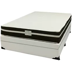 Base Bau Em Corino Com Colchao Bio Classic Casal Com Molas Ensacadas Bio Flex 67x188x138cm 22698
