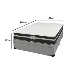 Base Bau Em Corino Com Colchao Bio Classic Casal Com Molas Ensacadas Bio Flex 67x188x138cm 65327