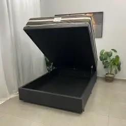 Base Bau Em Corino Com Colchao Bio Classic Casal Com Molas Ensacadas Bio Flex 67x188x138cm 86695