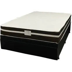 Base Bau Em Corino Com Colchao Bio Classic Casal Com Molas Ensacadas Bio Flex 67x188x138cm 92027