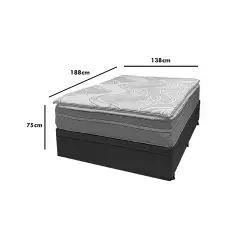 Base Bau Em Corino Com Colchao Dom Casal Com Molas Ensacadas Bio Flex 75x188x138cm 37821