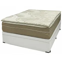Base Bau Em Corino Com Colchao Dom Casal Com Molas Ensacadas Bio Flex 75x188x138cm Branco 15741