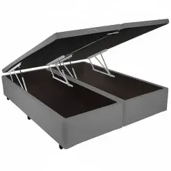 Base Bipartida Bau Queen Em Veludo Universal 41x198x158 Blindado 12590