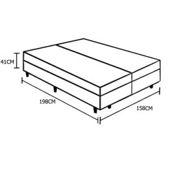 Base Bipartida Bau Queen Em Veludo Universal 41x198x158 Blindado 99195