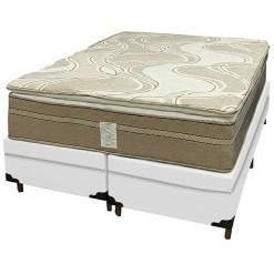 Base Bipartida Bau Em Corino Com Colchao Dom Casal Com Molas Ensacadas Bio Flex 75x188x138cm Branco 99843