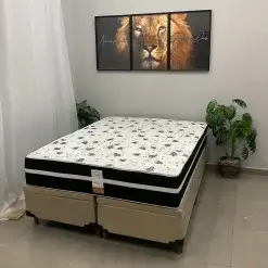 Base Bipartida Bau Em Corino Com Colchao Ortopedic Casal D33 Bio Flex 73x188x138cm 33902