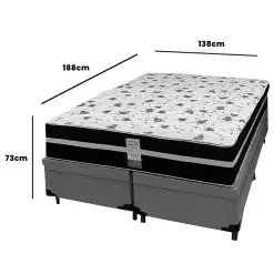 Base Bipartida Bau Em Corino Com Colchao Ortopedic Casal D33 Bio Flex 73x188x138cm 60776