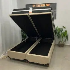 Base Bipartida Bau Em Corino Com Colchao Ortopedic Casal D33 Bio Flex 73x188x138cm 79629