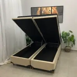 Base Bipartida Bau Em Corino Com Colchao Pasquale D45 Casal 60x188x138cm Paropas 20491