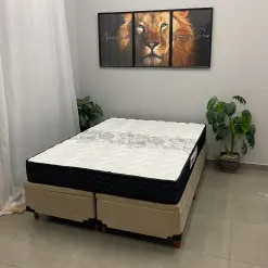 Base Bipartida Bau Em Corino Com Colchao Pasquale D45 Casal 60x188x138cm Paropas 31475