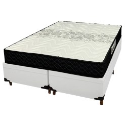 Base Bipartida Bau Em Corino Com Colchao Pasquale D45 Queen 60x198x158cm Paropas Branco 49673