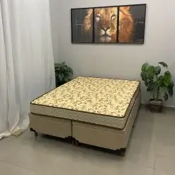 Base Bipartida Bau Em Corino Com Colchao Pasquale Wave Casal D33 Paropas 54x188x138cm 28193