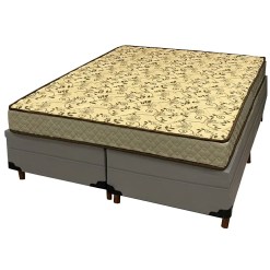 Base Bipartida Bau Em Corino Com Colchao Pasquale Wave Casal D33 Paropas 54x188x138cm Cinza 12521