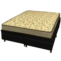 Base Bipartida Bau Em Corino Com Colchao Pasquale Wave Casal D33 Paropas 54x188x138cm Preto 72719