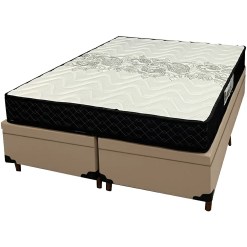 Base Bipartida Bau Em Veludo Com Colchao Pasquale D45 Casal 60x188x138cm Paropas Bege 82633