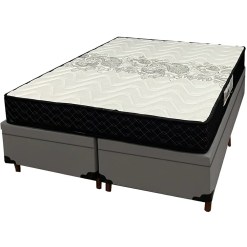 Base Bipartida Bau Em Veludo Com Colchao Pasquale D45 Casal 60x188x138cm Paropas Cinza 88371