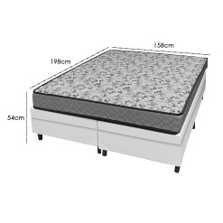Base Bipartida Bau Em Veludo Com Colchao Pasquale Wave Queen D33 Paropas 54x198x158cm 64960