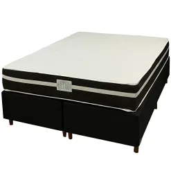Base Bipartida Em Corino Com Colchao Bio Classic Casal Com Molas Ensacadas 67x188x138 Bio Flex 54123