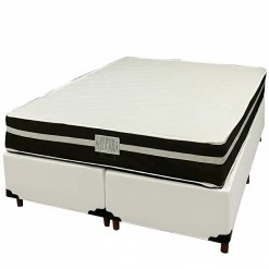 Base Bipartida Em Corino Com Colchao Bio Classic Casal Com Molas Ensacadas 67x188x138 Bio Flex 73433