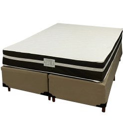 Base Bipartida Em Corino Com Colchao Bio Classic Casal Com Molas Ensacadas 67x188x138 Bio Flex 74134