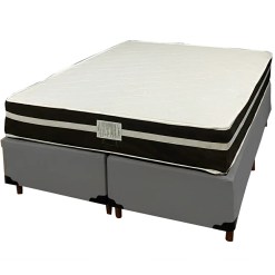 Base Bipartida Em Corino Com Colchao Bio Classic Queen Com Molas Ensacadas 67x198x158cm Bio Flex 20407