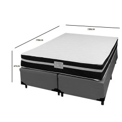Base Bipartida Em Corino Com Colchao Bio Classic Queen Com Molas Ensacadas 67x198x158cm Bio Flex 31393