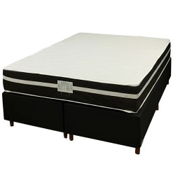 Base Bipartida Em Corino Com Colchao Bio Classic Queen Com Molas Ensacadas 67x198x158cm Bio Flex 31400