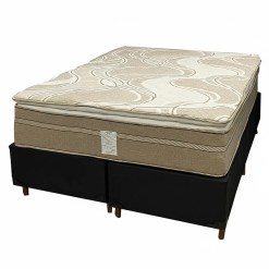 Base Bipartida Em Corino Com Colchao Dom Casal Com Molas Ensacadas 75x188x138 Bio Flex 78176