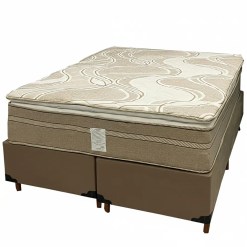 Base Bipartida Em Corino Com Colchao Dom Casal Com Molas Ensacadas 75x188x138 Bio Flex 97158