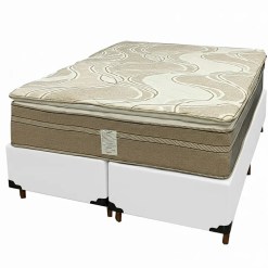 Base Bipartida Em Corino Com Colchao Dom Casal Com Molas Ensacadas 75x188x138 Bio Flex Branco 50352