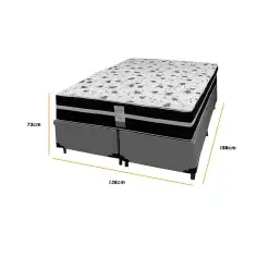 Base Bipartida Em Corino Com Colchao Ortopedic Casal D33 Bio Flex 73x188x138cm 37299