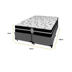 Base Bipartida Em Corino Com Colchao Ortopedic Casal D33 Bio Flex 73x188x138cm 37299