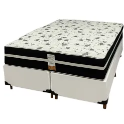 Base Bipartida Em Corino Com Colchao Ortopedic Casal D33 Bio Flex 73x188x138cm Branco 36220
