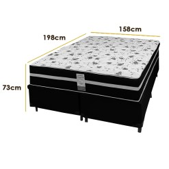 Base Bipartida Em Corino Com Colchao Ortopedic Queen D33 Bio Flex 73x198x158cm 44976